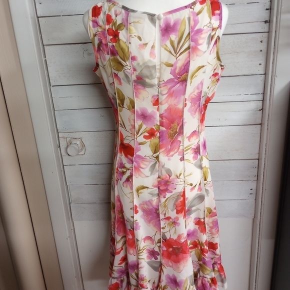 Z Studio Sleeveless, Women's 8P Sheer Slip Lined Floral A Line Spring Dress - Picture 6 of 12